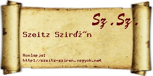Szeitz Szirén névjegykártya